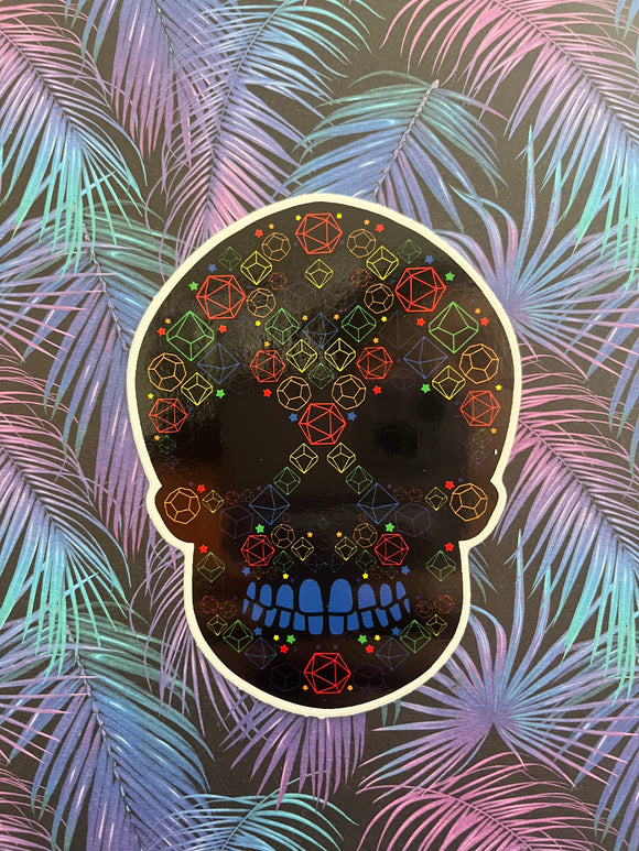 Dice Skull Vinyl Sticker
