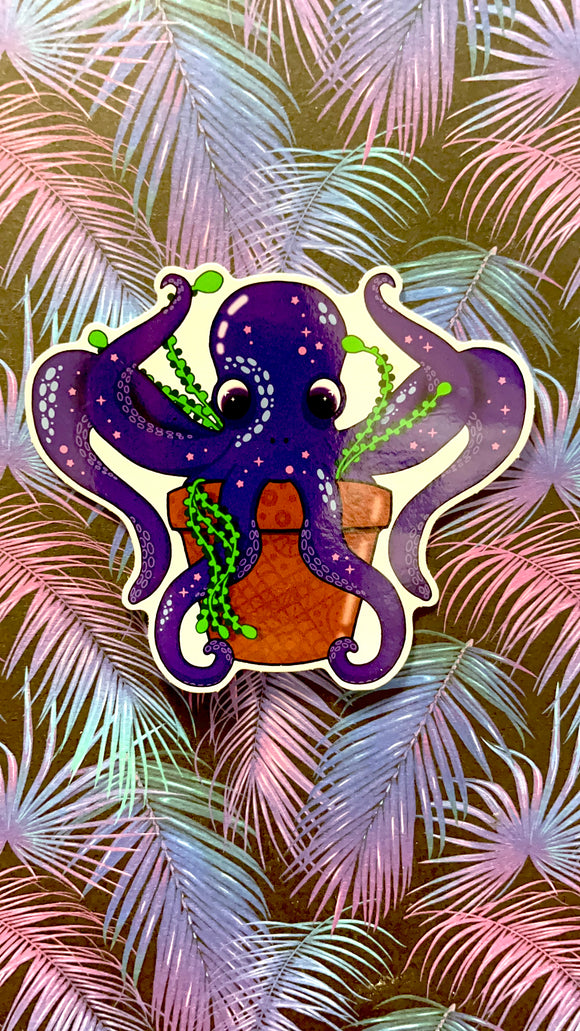 Potted Octopus Sticker