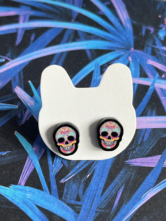 Candy Skull Stud Earrings