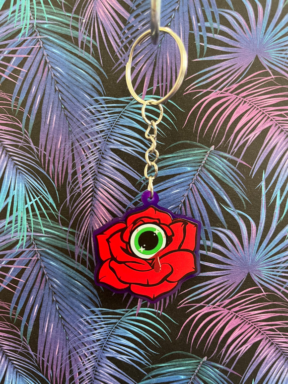 Eyeball Rose Keychain