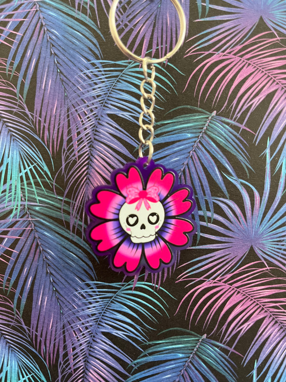Skull Flower Keychain