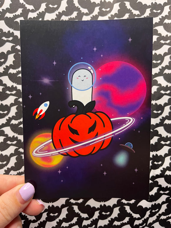 Space Halloween Postcard